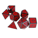 Ancient Multi sided dice set of 7 D4 D6 D8 D10 D12 D20 Dungeons D&D RPG Red