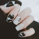 24pcs acrylic false french nails full finger nail tips art-cover manicure+2g-gel