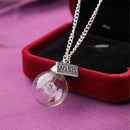 Fashion Women Flower Glass Ball Pendant Clavicle Chain Necklace Jewelry
