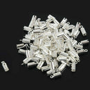 100pcs Necklace/Cord Crimp End Tips with Loop 7.5x5.2mm Z4G7
