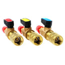1/4" Male to 5/16" Female R410A Refrigerant Straight Ball Valve SAE AC Charging