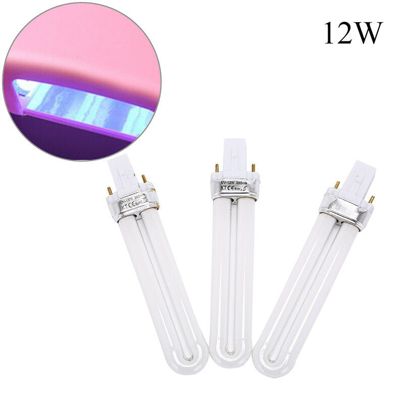 3pcs 12w uv lamp light bulb for nail dryer electronic nail dryer uv gel tube BX