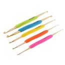 5Pcs Crochet Hook Set Knitting Needles Multi Colour Aluminum with Dual Heads