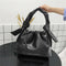 Casual Drawstring Bucket Bag Women PU Crossbody Shoulder Handbags (Black) A