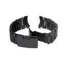 Black Stainless Steel Links Strap Watch Strap Curved End Use Belt Buckle 20 O3M2