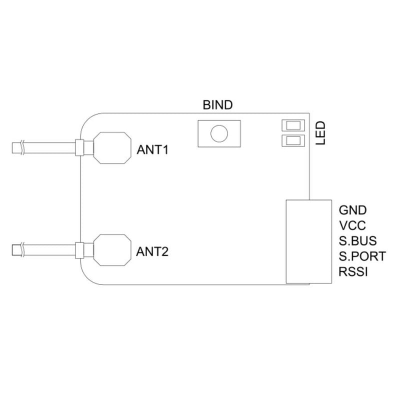 Mini Receiver 16-ch Compatible with Frsky T16 Remote Controller Transmitter