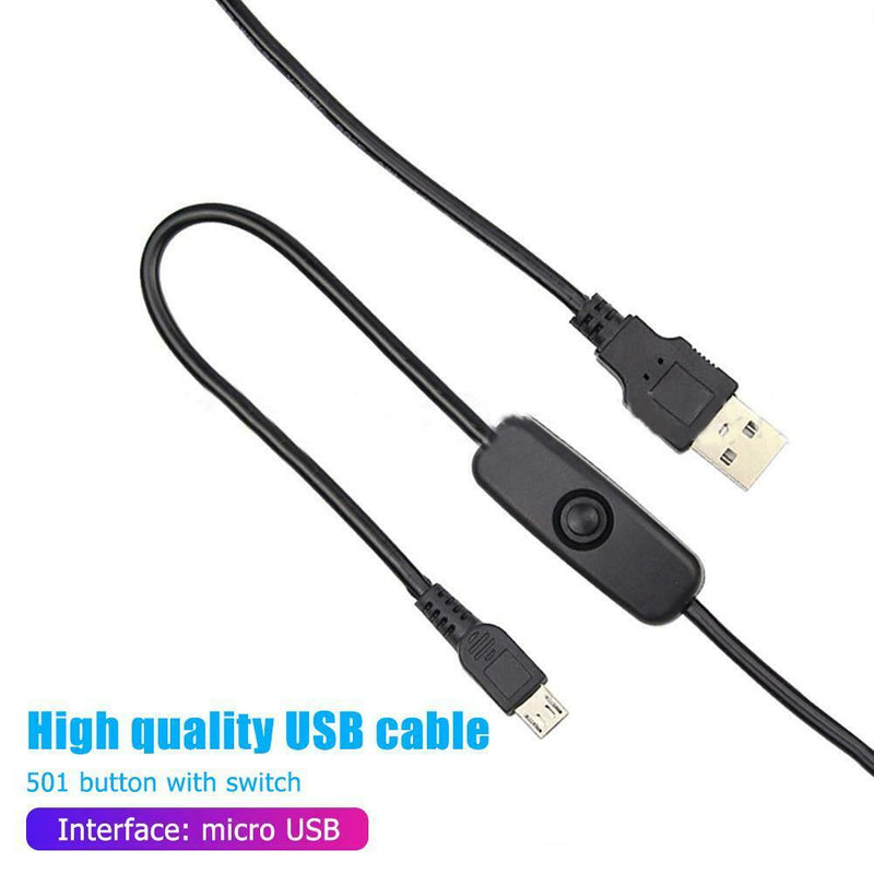 USB to Micro USB Charger Power Cable with On/Off Switch for Raspberry Pi