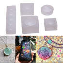 5pcs/set Crystal Silicone Semi-circle Mold Pendant Jewelry Making Mould