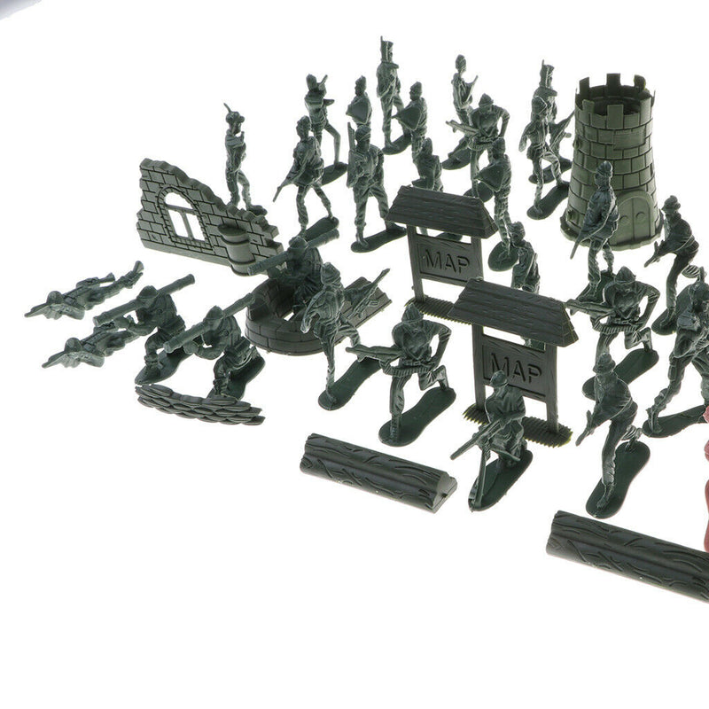 114 Pieces WWII  Men Playset 5cm Soldier Action Figures With Accessories