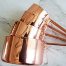 8 Pcs/set Stainless Steel Copper Plated Kitchen Measuring For-Coffee Cups I8Y3