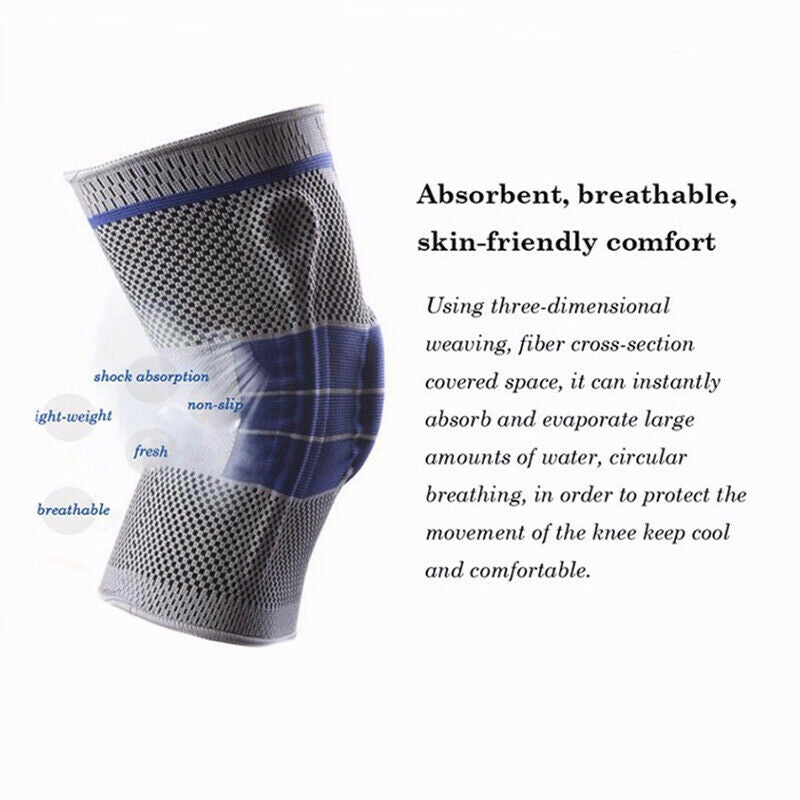 New gray Elastic Knee Support Bracket Kneepad Adjustable Patella Knee Pad B S5O2