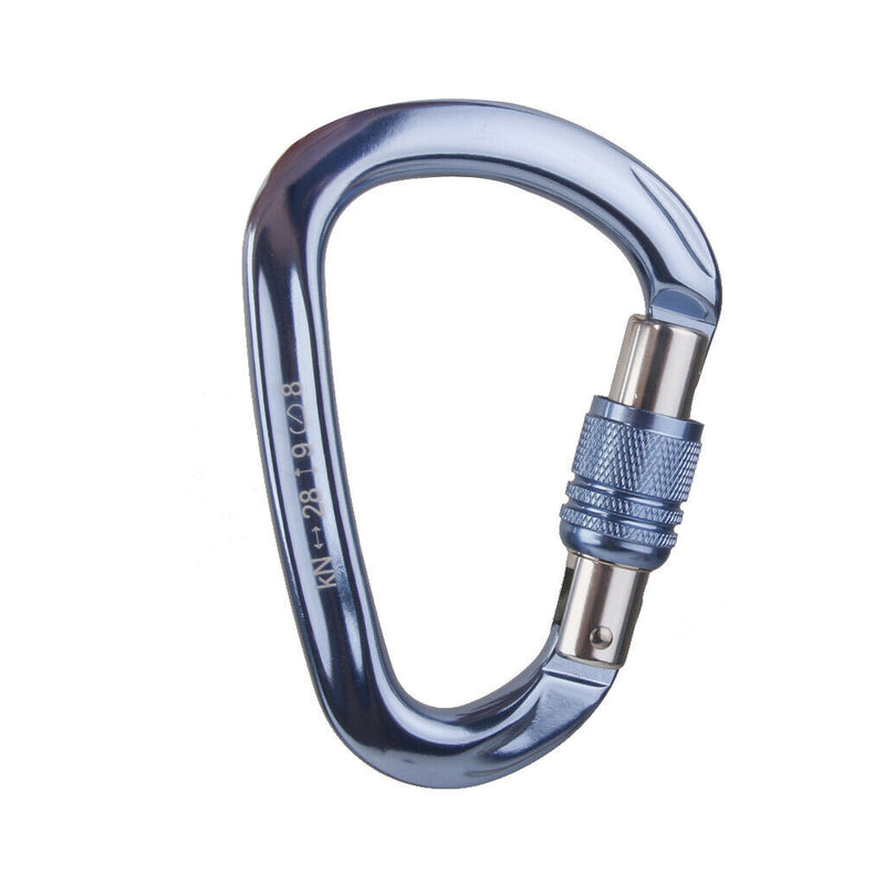 Screw Locking Mountaineering Climbing Carabiner 28KN - Light Blue
