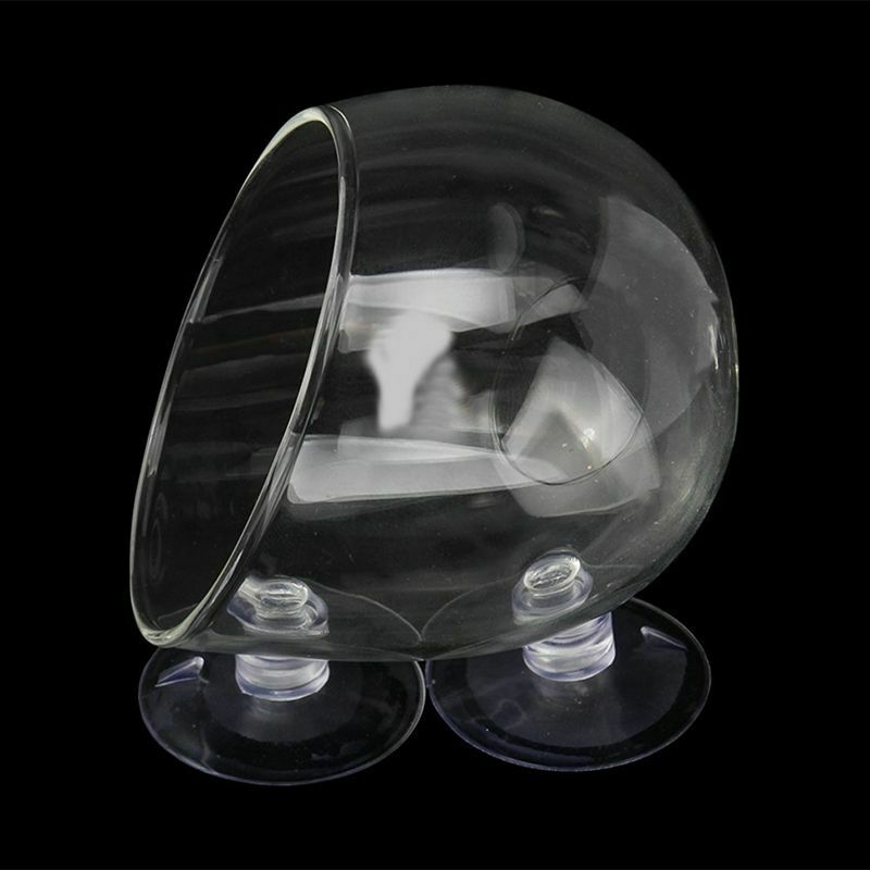 2X Glass Aquatic Plant Cup Pot 4X Suction Cups Fish Tank Aquarium Aquascape R4E9