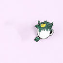 Plant Flowerpot Enamel Brooch Badge Shirt Lapel Pins Jewelry Gift (Style 2) A