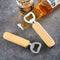 Stainless Steel Bottle Opener Wood Handle Drink Beer Cap Lid Kitchen Launcher
