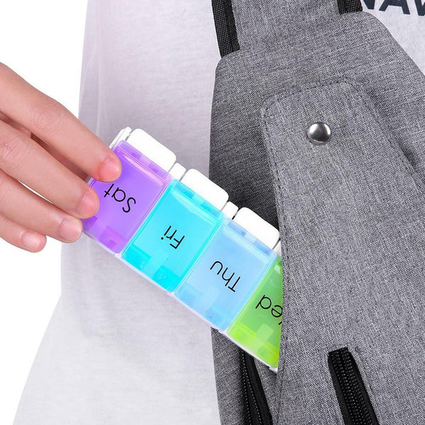 Weekly Press Button Tablet Pill Box Case Medicine Dispenser Container Storage