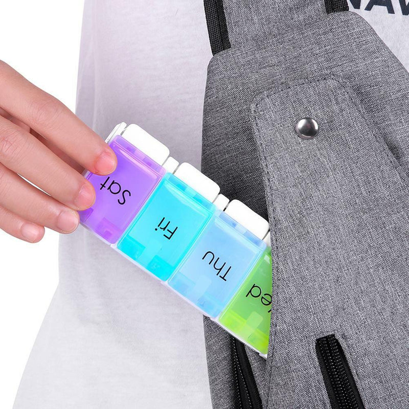 Weekly Press Button Tablet Pill Box Case Medicine Dispenser Container Storage
