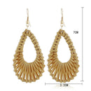 Women Bamboo Rattan Geometric Water Drop Shaped Ear Stud Earrings Women Jewe OZ