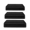 3x PU Leather Single Seat Cushion Slipcovers Covers for Sofa Couch Chairs Black