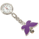 New Fashion Butterfly Nurse Table Pocket Watch with Clip Brooch Chain Quart B4H7
