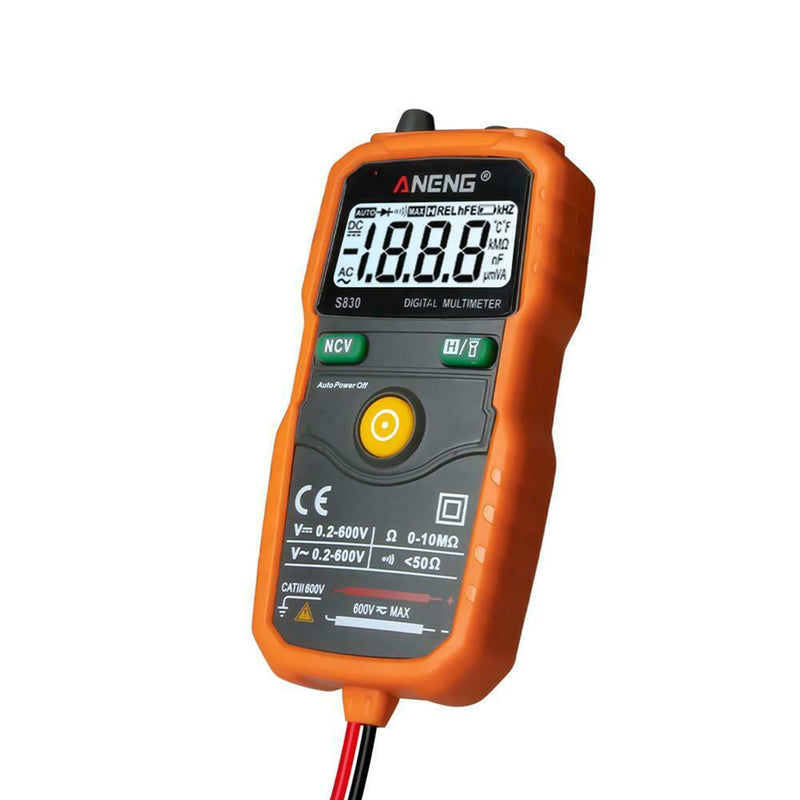Digital Multimeter Transistor Capacitor Tester Capacitance Meter (Orange)