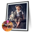 5D DIY Diamond Painting Animal Boy Full Drill Picture Cross Stitch (T380) A