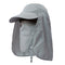 Outdoor Fishing Hat with Face Neck Flap Cover Baseball Sun Hat Gray