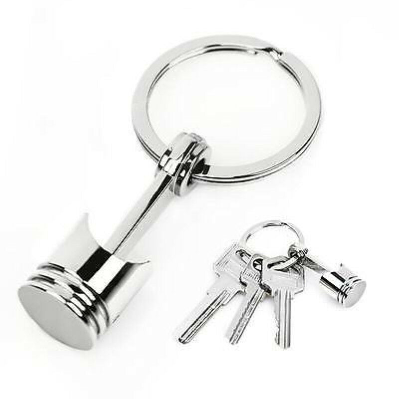 1*Cute Car Metal Piston Keychain Keyfob Engine Fob Key Chain Ring Keyring CA