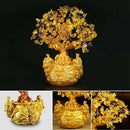 Chinese Golden Crystal Lucky Money Fortune Tree LUCKY Fortune Wealth Home O D6I2