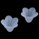 200 White Lily Flower Frosted Acrylic Beads 14x10mm