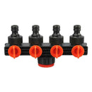 4 Way Pipe Water Tap Splitter Valve Divide Water Controller Watering Equ ZWS