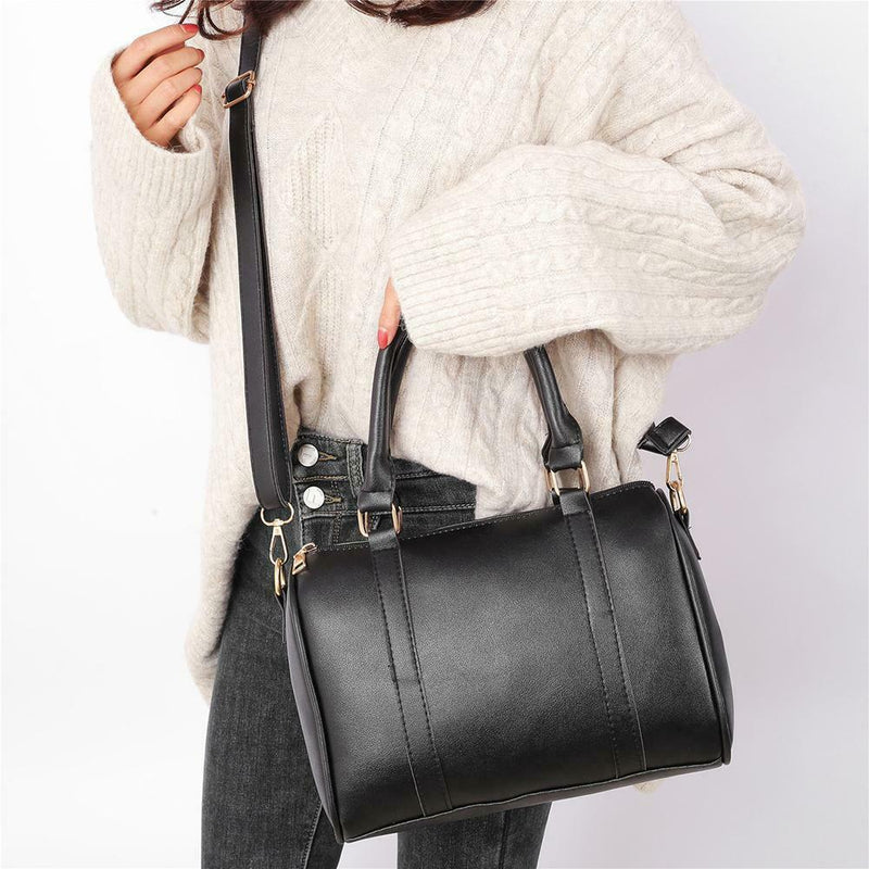 5pcs/set Leather Women Shoulder Bag Pure Color Large Handbag Clutch Card Holder
