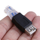 1Pc Ethernet Rj45 Male To Usb Female Connector Converter Adapter OZ