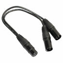 3 Pin XLR Female Jack to Dual 2 Male Plug Y Splitter Cable Adaptor Cord 1Ft S4A5