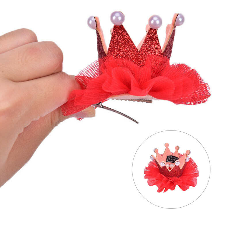 Dog Cat Pet Hair Clip Cute Lace Princess Crown Birthday Decoration Pet SupplieOZ