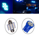 13Pc LED Lights Interior Package Kit Pure Blue For Dome License Plate Lamp Bulb