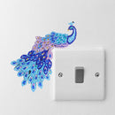 DIY Peafowl Diamond Painting Luminous Switch Stickers Kitchen Wall Decals