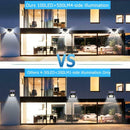 2pcs 100LED Four-sided Solar Motion Sensor Wall Light Waterproof Yard Lamp