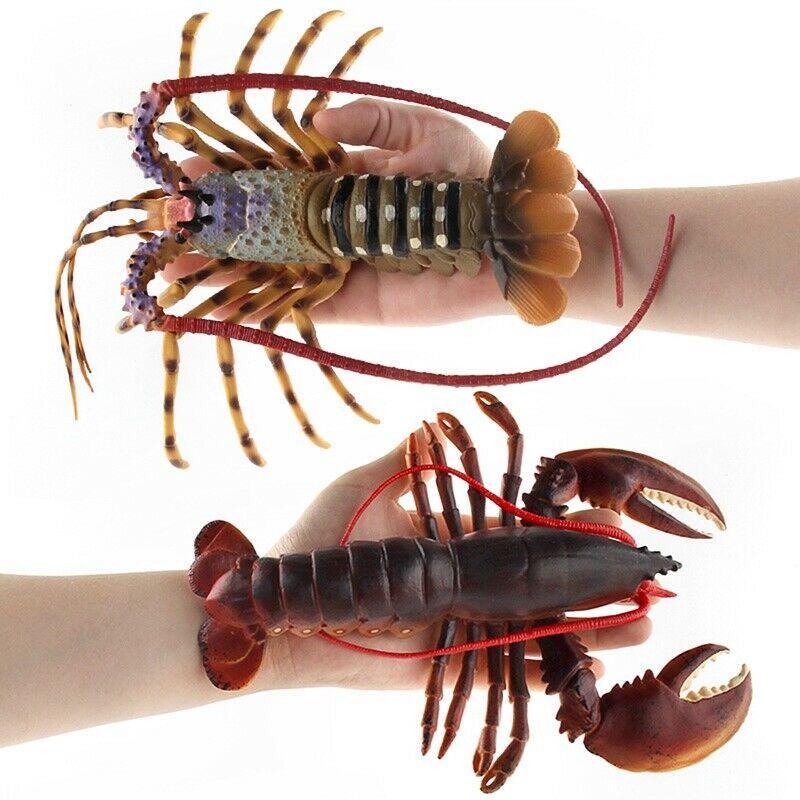 Realistic Solid Underwater World Animals Models Lifelike Large Size Lobster U4B9