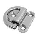 2pcs Boat 316 Stainless Steel Folding Flip Up Cleat & Lashing Ring Pad Eye Cleat