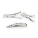 50pcs Sier Tone Snap Kids Baby Girl Hair Clips Holder DIY Craft Bow 40mm