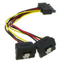 15 Pin IDE Male Molex to Dual SATA Y Splitter 2 Port Female Power Adapters Cable