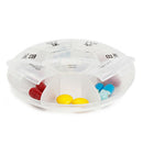 Weekly mini round 7 grids portable plastic medicine box travel storage box