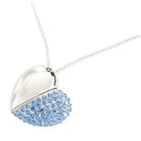 32GB USB 2.0 Memory Stick Data Memory Stick Flash Drive heart Pendant Blue