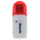 Bluetooth 5.0 Mini USB Adapter Audio Stereo Receiver Car Kit w/Mic (Red)