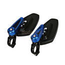 2 Pieces 7/8" 22mm CNC Motorbike Blue Handle Bar End Rearview Side Mirrors