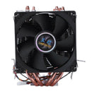 1X(LANSHUO 4 Heat Pipe 4 Wire Without Light Double Fan Cpu Fan Radiator Coo