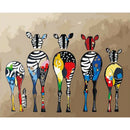 Painting By Numbers DIY Color Zebra Hand Painted Canvas Oil Picture Artwork