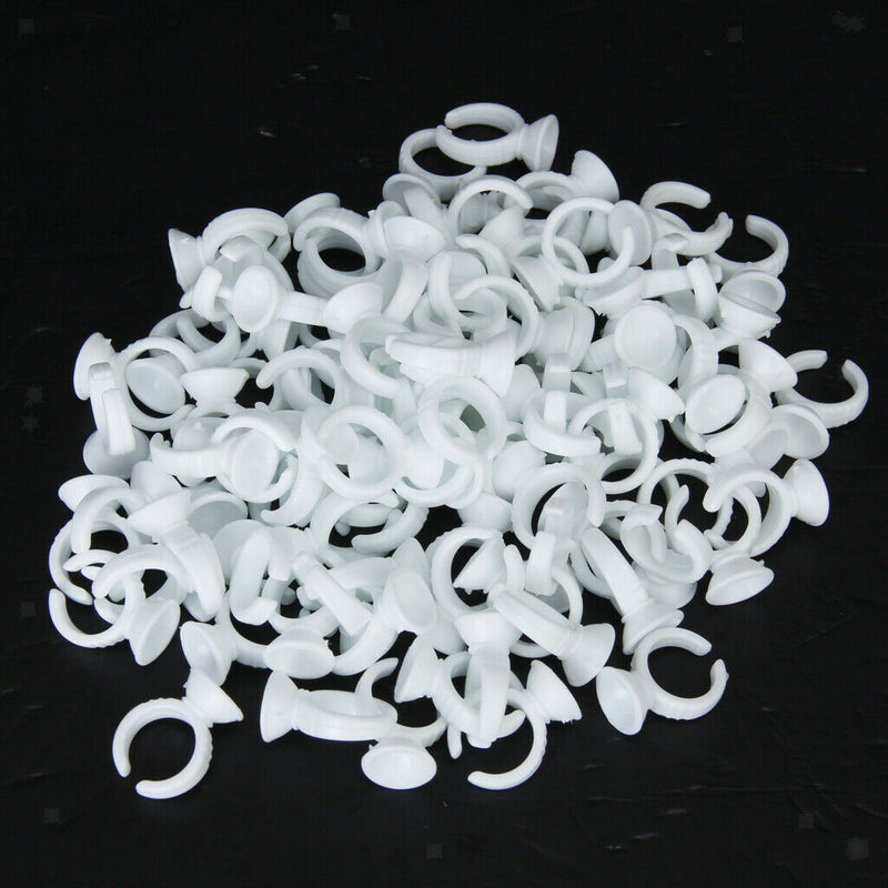 100pcs Disposable Adhesive Tattooing Ink Cups Pigment Holder Ring Small