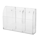 3-Grid TV Air Conditioner Remote Control Holder Case Wall Storage Organizer